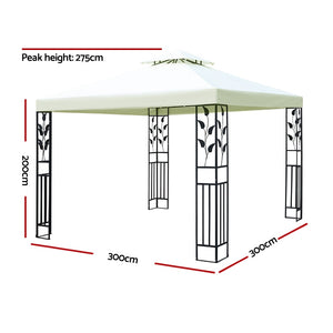 Instahut Gazebo 3x3m Marquee Outdoor Party Wedding Gazebos Tent Iron Art