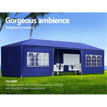 Load image into Gallery viewer, Instahut Gazebo 3x9m Outdoor Marquee side Wall Gazebos Tent Canopy Camping Blue 8 Panel
