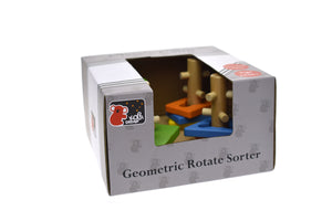 Wooden Puzzle Activity Geometric Shapes Rotate and Sorter activity puzzle_Rec. Age 18 Months +