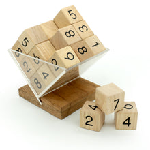 Load image into Gallery viewer, Sudoku 3 dimensional cube- wooden sudoku, coding puzzle, sudoku puzzle, table game, gift for mom, gift for dad
