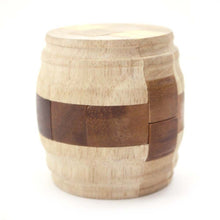 Load image into Gallery viewer, Wooden brain teaser puzzle, 3D wood puzzle, handmade- The Barrel challenge

