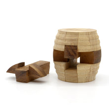 Load image into Gallery viewer, Barrel wood puzzle 3D hand made wooden  - for kids or adults
