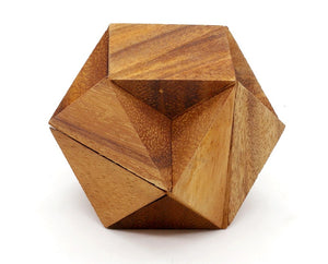 Wooden brain teaser 2 puzzles handmade-barrel and star bundle