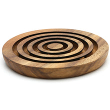 Load image into Gallery viewer, Marble maze brain teaser puzzle, wood, handmade 3D puzzle-get all 3 marbles together
