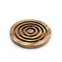 Load image into Gallery viewer, Marble maze brain teaser puzzle, wood, handmade 3D puzzle-get all 3 marbles together
