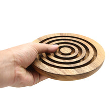 Load image into Gallery viewer, Marble maze brain teaser puzzle, wood, handmade 3D puzzle-get all 3 marbles together
