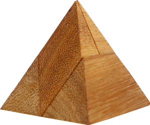 Triangle Pyramid wood 4 piece puzzle 3D hand made wooden Puzzles - mini size for kids or adults