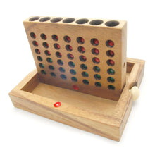 Load image into Gallery viewer, 4 IN A ROW GAME Connect four board game with marbles-ready for travel.
