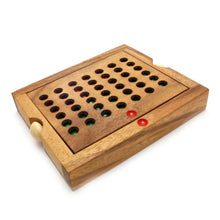 Load image into Gallery viewer, 4 IN A ROW GAME Connect four board game with marbles-ready for travel.
