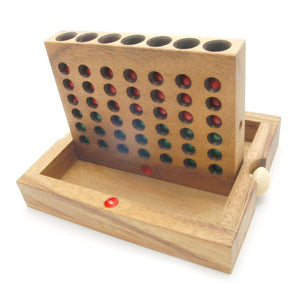 4 IN A ROW GAME Connect four board game with marbles-ready for travel.