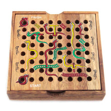 Load image into Gallery viewer, Snakes and Ladders - wooden board game, family game for kids, table game

