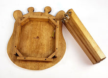 Load image into Gallery viewer, Kids Wooden Table + 2 stools Set Giraffe &amp; Sheep themed- hand carved Timber Children Furniture
