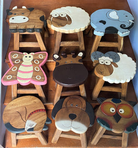 Kids Chair Wooden Stool Animal ELEPHANT Theme Children’s Chair and Toddlers Stepping Stool.