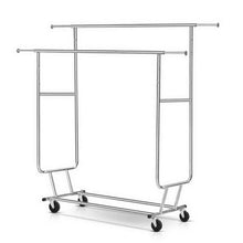 Load image into Gallery viewer, Artiss 6FT Double Rail Clothes Rack Coat Stand Adjustable Garment Rolling Hanger
