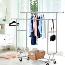 Load image into Gallery viewer, Artiss 6FT Double Rail Clothes Rack Coat Stand Adjustable Garment Rolling Hanger
