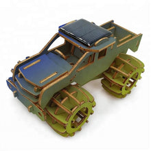 Load image into Gallery viewer, Model kit  4 x 4 Truck Car Solar powered 3D Ply Wood -craft kit with MOTOR (solar or battery).
