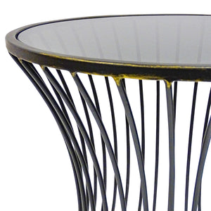 Cooper Side Table-Metal & Glass