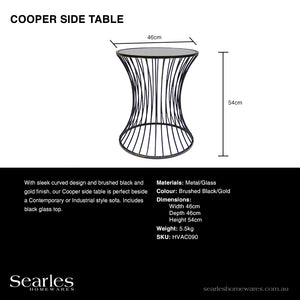 Cooper Side Table-Metal & Glass