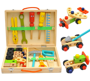 Pretend play tool carpenter set in carry case-kids play