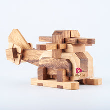 Load image into Gallery viewer, Brainteaser wood puzzle Helicopter - 3D Interlocking wooden puzzle
