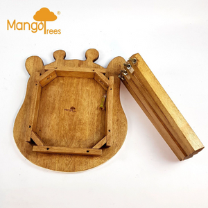 Kids Wooden Monkey Tails Table + 4 animal stools complete set -hand carved Timber Children Furniture.