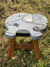 Load image into Gallery viewer, Kids Chair Wooden Stool Animal ELEPHANT Theme Children’s Chair and Toddlers Stepping Stool.
