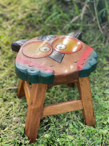 Kids Chair Wooden Stool Animal OWL Theme Children’s Chair and Toddlers Stepping Stool.