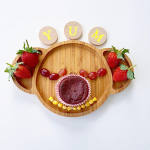 Toddlers mealtime Plate 100% sustainable bamboo-Karri the Koala-Food contact grade production