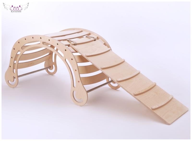 XXL JUMBO Natural Rocker Montessori Swing Rocker with climbing RAMP ...