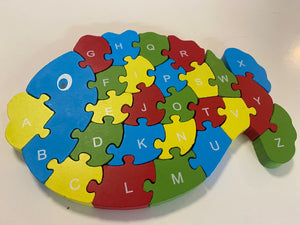 Puzzle for toddlers- Wooden animal themed puzzle -FISH