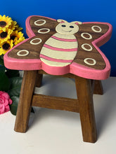 Load image into Gallery viewer, Kids Chair Wooden Stool Animal BUTTERFLY Theme Children’s Chair and Toddlers Stepping Stool
