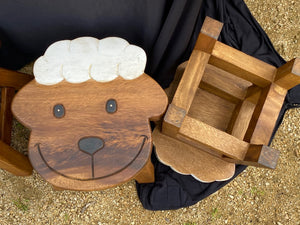 Children’s wooden table and chair stools set Shaun the Sheep theme