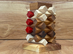 Wooden stacking brainteaser puzzle