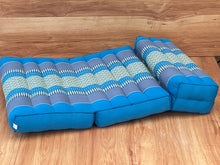 Load image into Gallery viewer, Thai kapok cushion3-Fold Zafu Meditation Cushion Set Blue Medium Size
