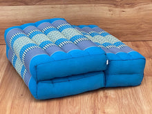 Load image into Gallery viewer, Thai kapok cushion3-Fold Zafu Meditation Cushion Set Blue Medium Size
