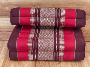 Thai kapok cushion3-Fold Zafu Meditation Cushion Set Thai Kapok Filled Floor Mat-RED.