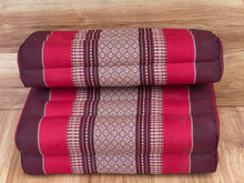 Load image into Gallery viewer, Thai kapok cushion3-Fold Zafu Meditation Cushion Set Thai Kapok Filled Floor Mat-RED.
