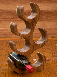 Wine Rack Carved Wood 6 bottle Wine Storage-Acacia Wood handcrafted