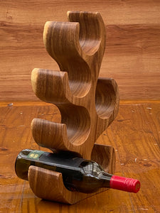 Wine Rack Carved Wood 6 bottle Wine Storage-Acacia Wood handcrafted