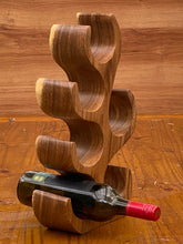 Load image into Gallery viewer, Wine Rack Carved Wood 6 bottle Wine Storage-Acacia Wood handcrafted
