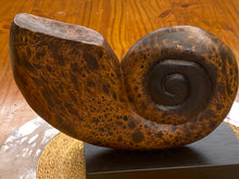 Load image into Gallery viewer, Mothers Day gift Decorative hand carved wooden shell on stand
