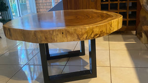 Coffee Table, wood large 95cm diameter, 9 cm thick uniquely designed by nature Table 16