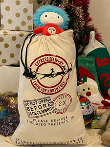 Christmas Santa Gift Sacks Stockings Large Canvas  50 cm x 70 cm Kids Gift Bag