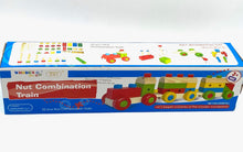 Load image into Gallery viewer, Wooden Train Nut Combination with Puzzle Shapes Stacking Train-52 pieces.
