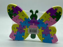 Load image into Gallery viewer, Wooden animal puzzle -Butterfly shaped
