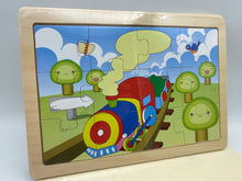 Load image into Gallery viewer, Set of 4 puzzles-construction train, sea life, garden party
