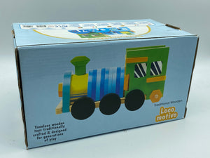Wooden Train Toy with Puzzle Shapes for building and imaginative play