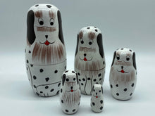 Load image into Gallery viewer, Wooden dog-themed nesting dolls 5 pcs
