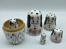 Load image into Gallery viewer, Wooden dog-themed nesting dolls 5 pcs
