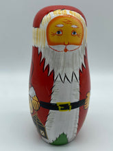 Load image into Gallery viewer, Wooden Nesting Dolls 5 pcs - Santa Claus design.
